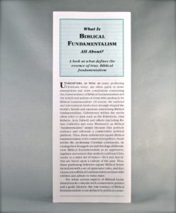 What is Biblical Fundamentalism All About?