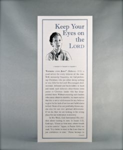 Keep Your Eyes on the Lord