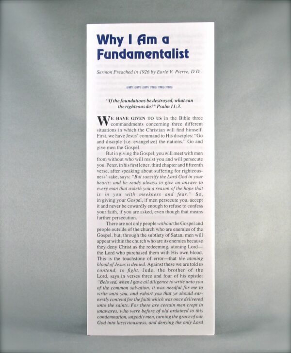 Why I Am a Fundamentalist